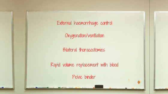 Nuala's priorities for traumatic cardiac arrests